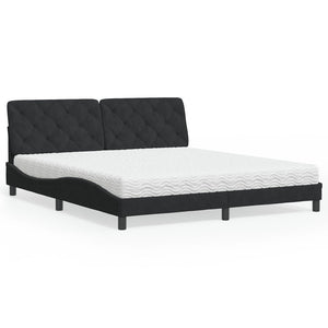 Letto con Materasso Nero 180x200 cm in Velluto 3208672