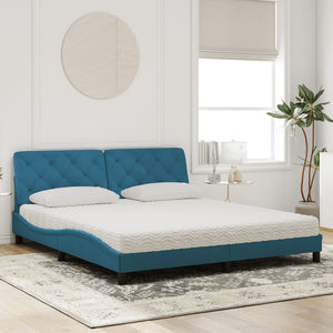 Letto con Materasso Blu 180x200 cm in Velluto 3208674