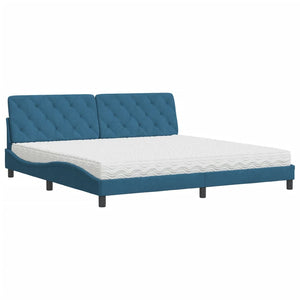 Letto con Materasso Blu 200x200 cm Velluto 3208680