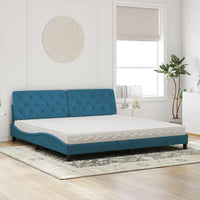 Letto con Materasso Blu 200x200 cm Velluto 3208680