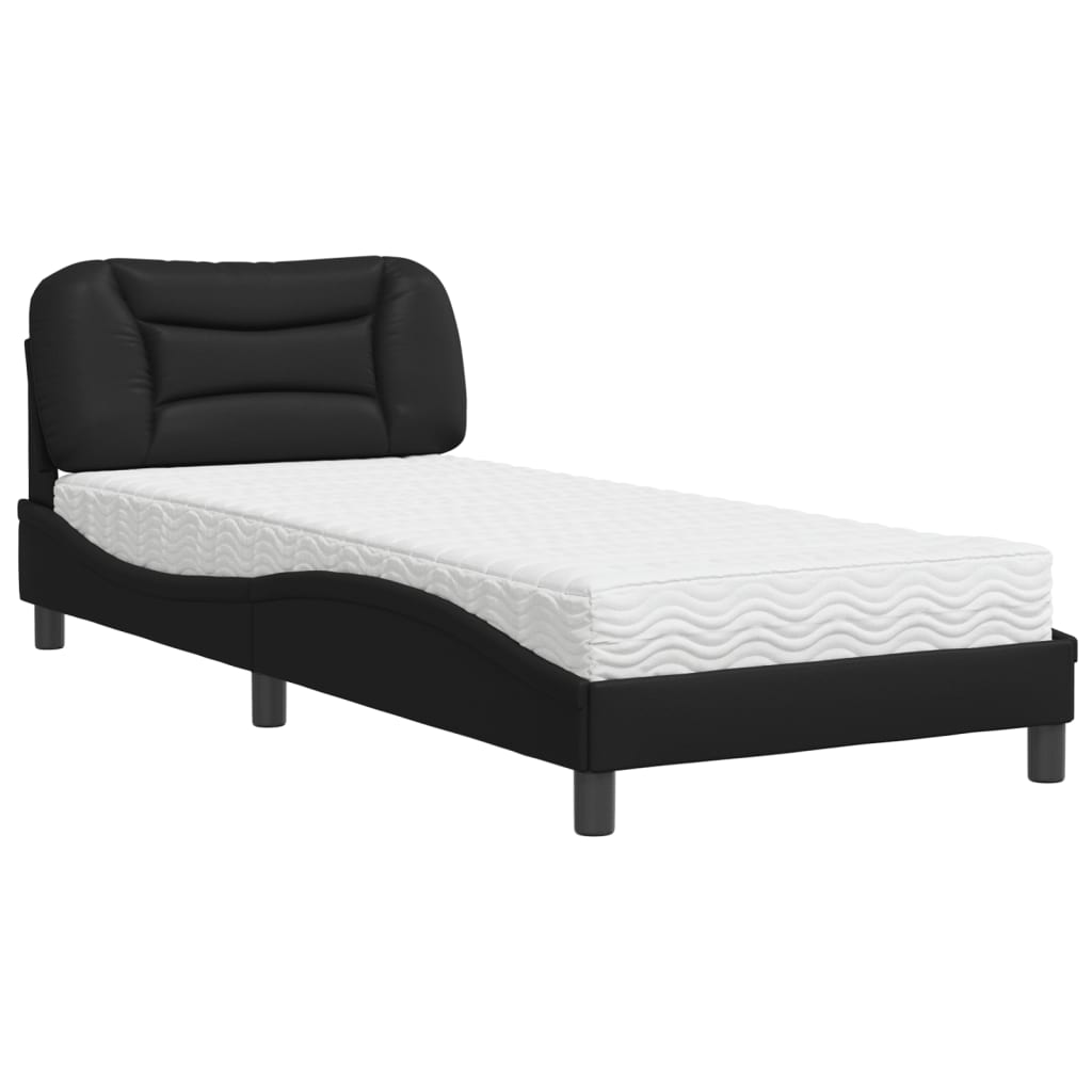 Letto con Materasso Nero 80x200 cm in Similpelle 3208682