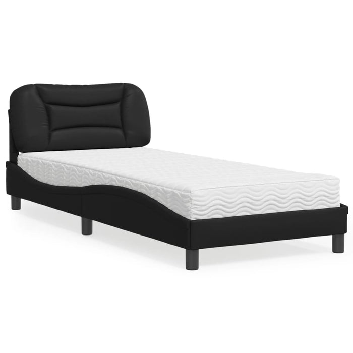 Letto con Materasso Nero 80x200 cm in Similpelle 3208682