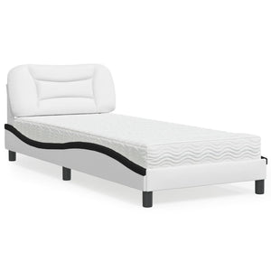 Letto con Materasso Nero e Bianco 80x200 cm in Similpelle 3208688