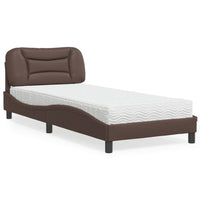 Letto con Materasso Marrone 90x190 cm in Similpelle 3208691