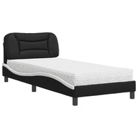 Letto con Materasso Nero e Bianco 90x190 cm in Similpelle 3208694