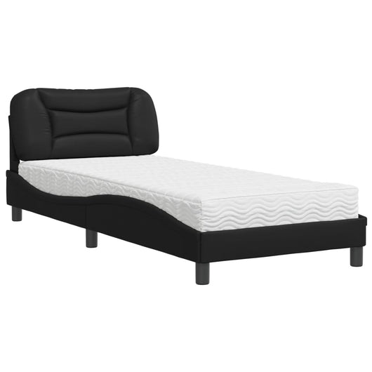 Letto con Materasso Nero 90x200 cm in Similpelle 3208696