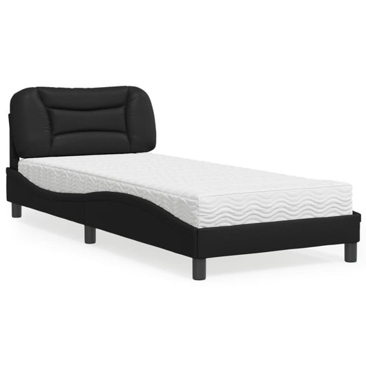 Letto con Materasso Nero 90x200 cm in Similpelle 3208696