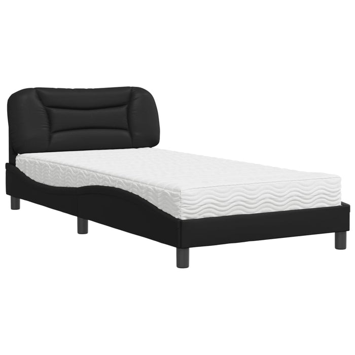 Letto con Materasso Nero 100x200 cm in Similpelle 3208703