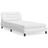 Letto con Materasso Bianco 100x200 cm in Similpelle 3208704