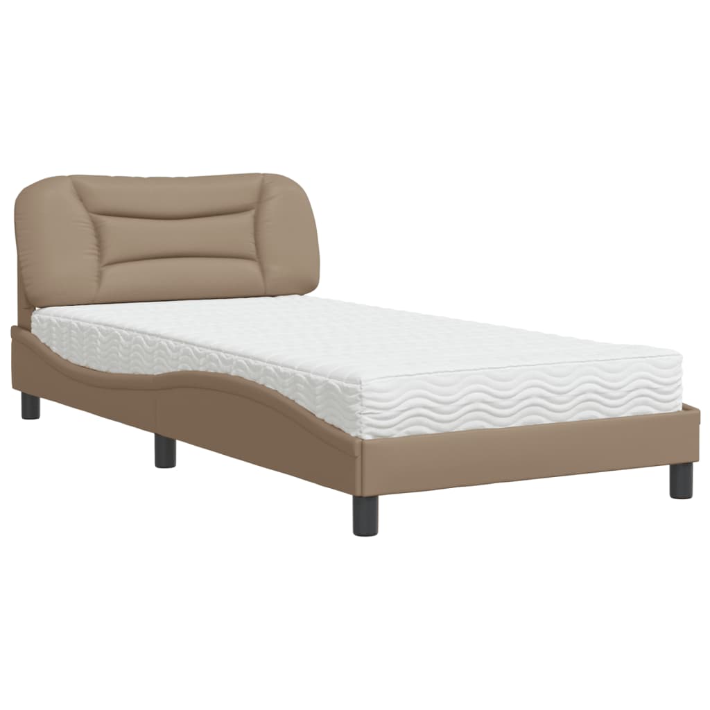 Letto con Materasso Cappuccino 100x200cm Similpelle 3208707