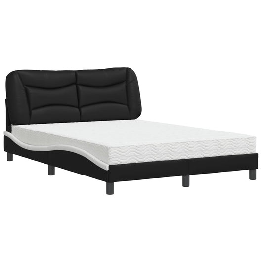 Letto con Materasso Nero e Bianco 120x200 cm in Similpelle 3208715