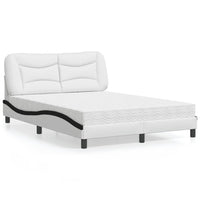 Letto con Materasso Nero e Bianco 120x200 cm in Similpelle 3208716