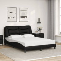 Letto con Materasso Nero 140x190 cm in Similpelle 3208717