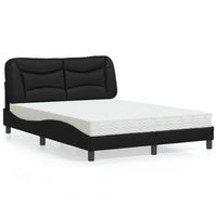 Letto con Materasso Nero 140x190 cm in Similpelle 3208717