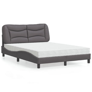 Letto con Materasso Grigio 140x190 cm in Similpelle 3208720