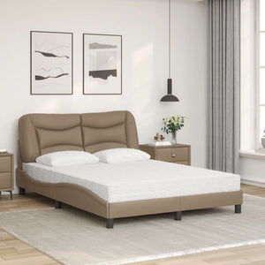 Letto con Materasso Cappuccino 140x200cm Similpelle 3208728