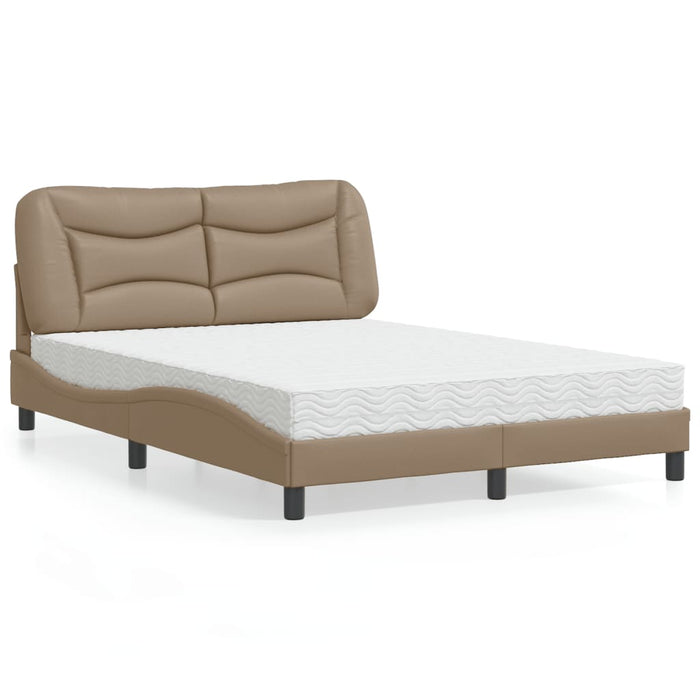 Letto con Materasso Cappuccino 140x200cm Similpelle 3208728