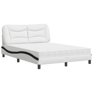 Letto con Materasso Bianco e Nero 140x200 cm in Similpelle 3208730