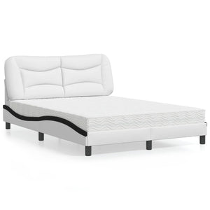 Letto con Materasso Bianco e Nero 140x200 cm in Similpelle 3208730