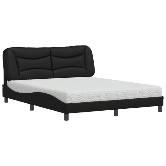 Letto con Materasso Nero 160x200 cm in Similpelle 3208731