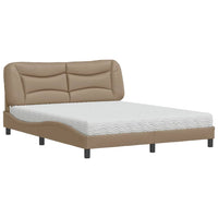 Letto con Materasso Cappuccino 160x200cm Similpelle 3208735