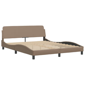 Letto con Materasso Cappuccino 160x200cm Similpelle 3208735