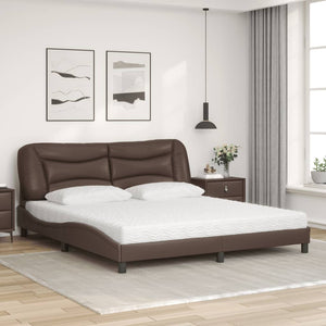 Letto con Materasso Marrone 180x200cm in Similpelle 3208740