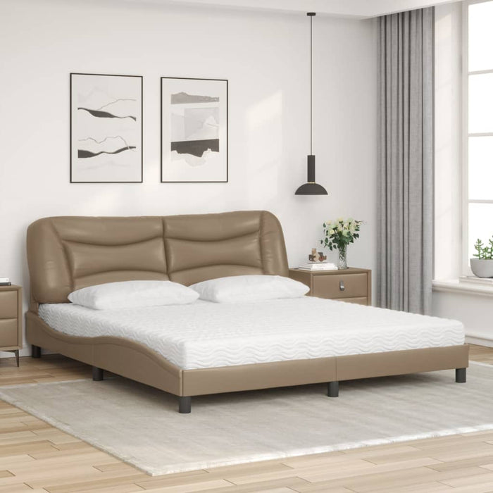 Letto con Materasso Cappuccino 180x200cm Similpelle 3208742