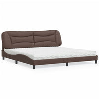 Letto con Materasso Marrone 200x200cm in Similpelle 3208747