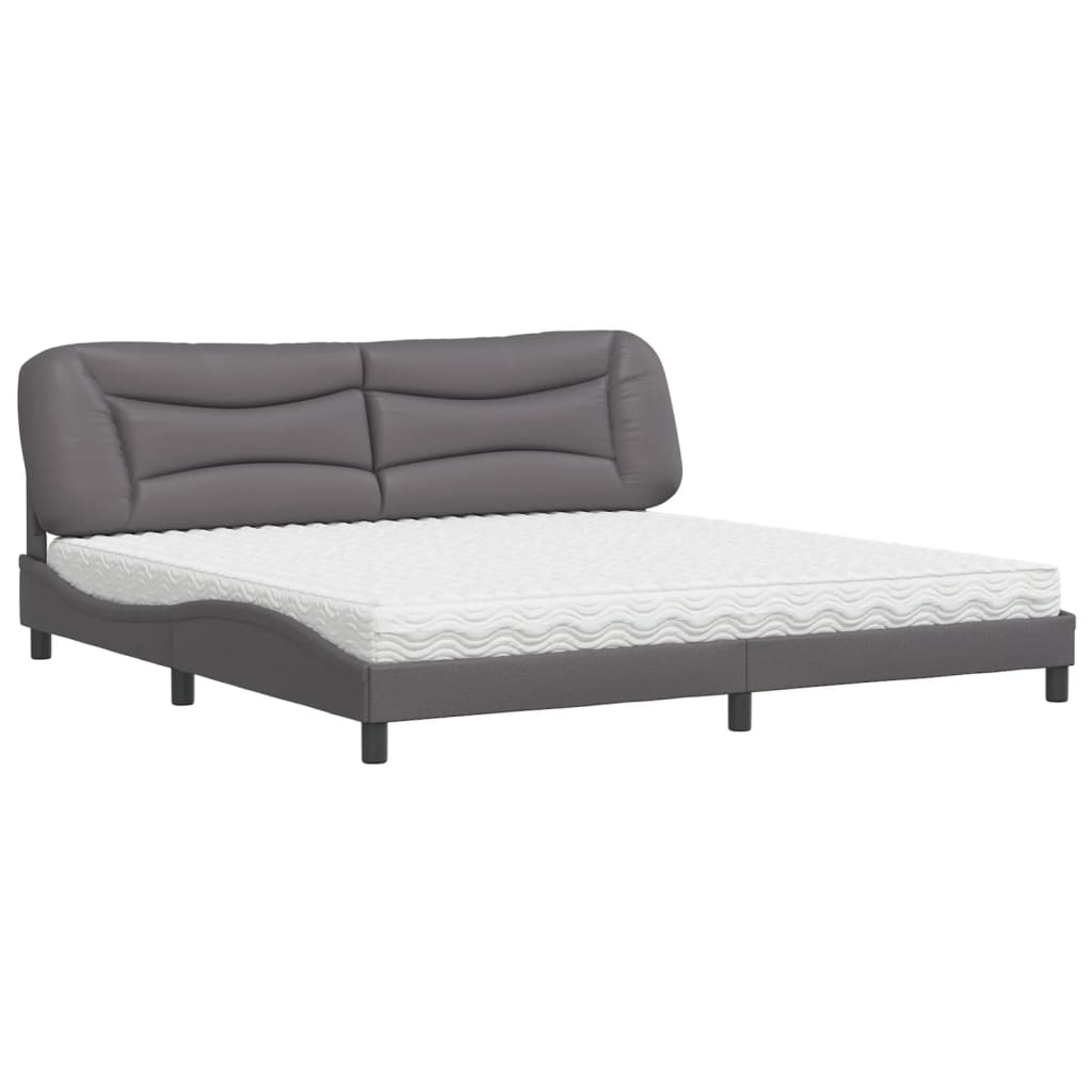 Letto con Materasso Grigio 200x200 cm in Similpelle 3208748