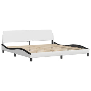 Letto con Materasso Bianco e Nero 200x200cm in Similpelle 3208751