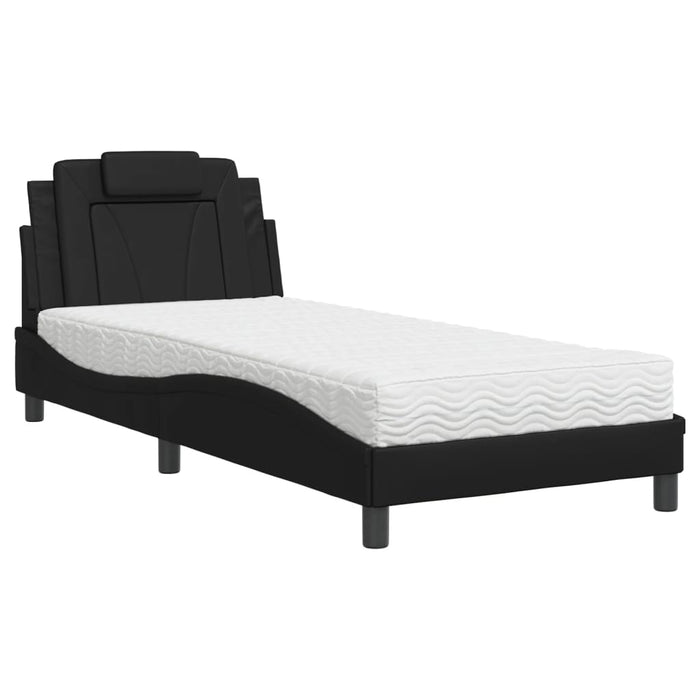 Letto con Materasso Nero 80x200 cm in Similpelle 3208754