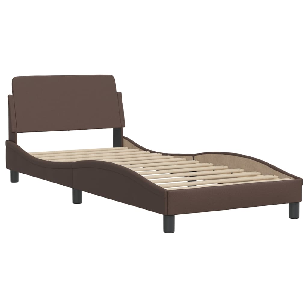 Letto con Materasso Marrone 90x190 cm in Similpelle 3208763