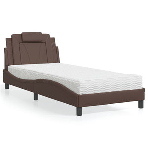 Letto con Materasso Marrone 90x190 cm in Similpelle 3208763