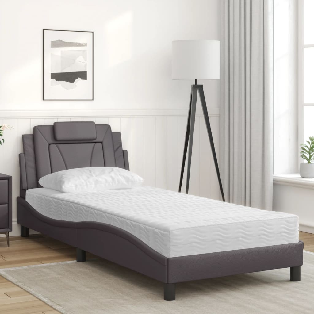 Letto con Materasso Grigio 90x190 cm in Similpelle 3208764