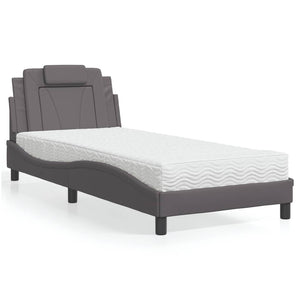 Letto con Materasso Grigio 90x190 cm in Similpelle 3208764