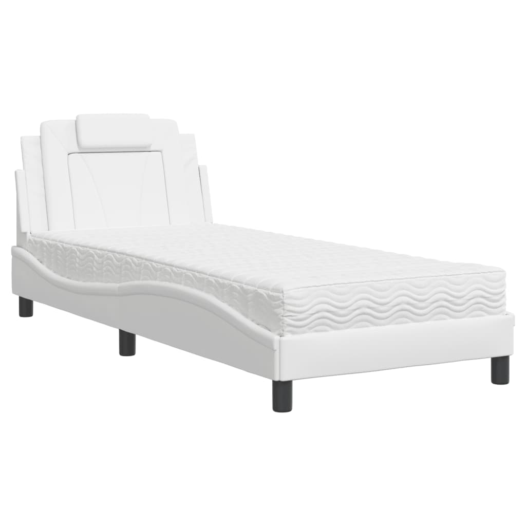 Letto con Materasso Bianco 90x200 cm in Similpelle 3208769