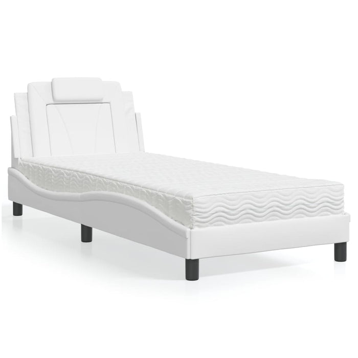 Letto con Materasso Bianco 90x200 cm in Similpelle 3208769