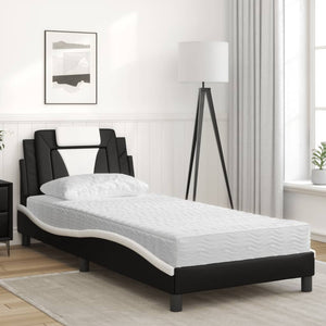 Letto con Materasso Nero e Bianco 90x200 cm in Similpellecod mxl 91664