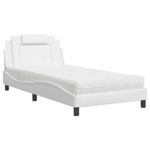 Letto con Materasso Bianco 100x200 cm in Similpelle 3208776