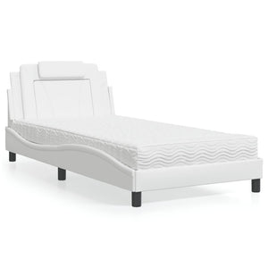 Letto con Materasso Bianco 100x200 cm in Similpelle 3208776