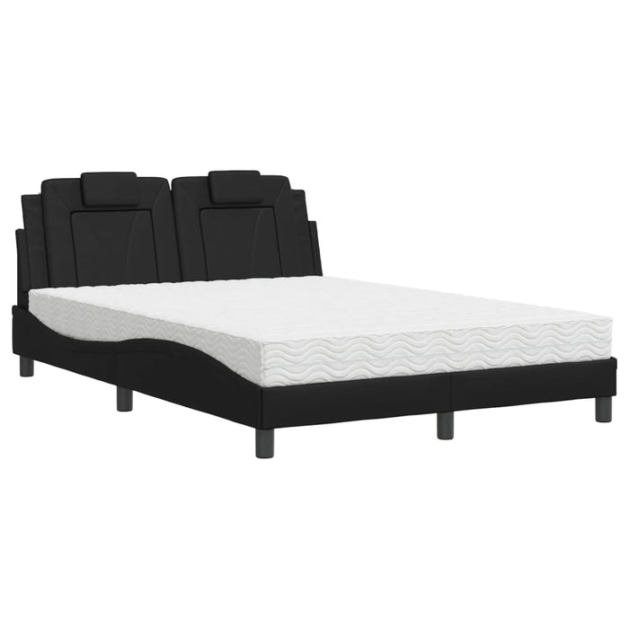 Letto con Materasso Nero 120x200 cm in Similpelle 3208782