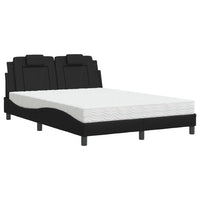 Letto con Materasso Nero 140x190 cm in Similpelle 3208789