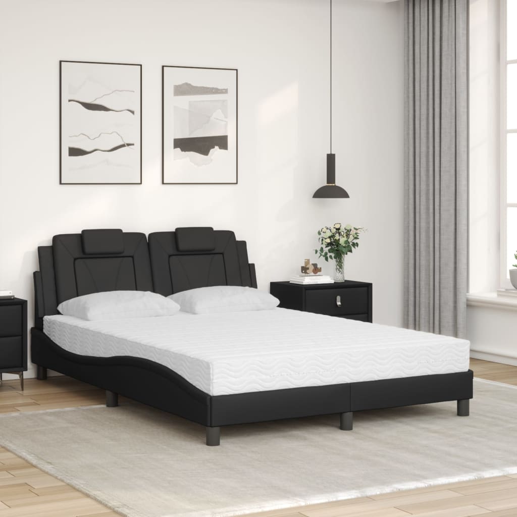 Letto con Materasso Nero 140x190 cm in Similpelle 3208789