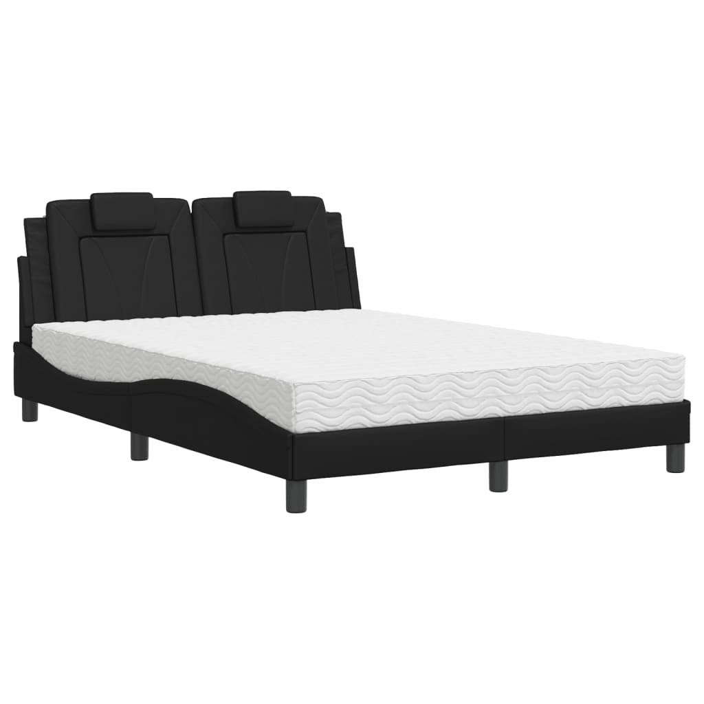 Letto con Materasso Nero 140x200 cm in Similpelle 3208796