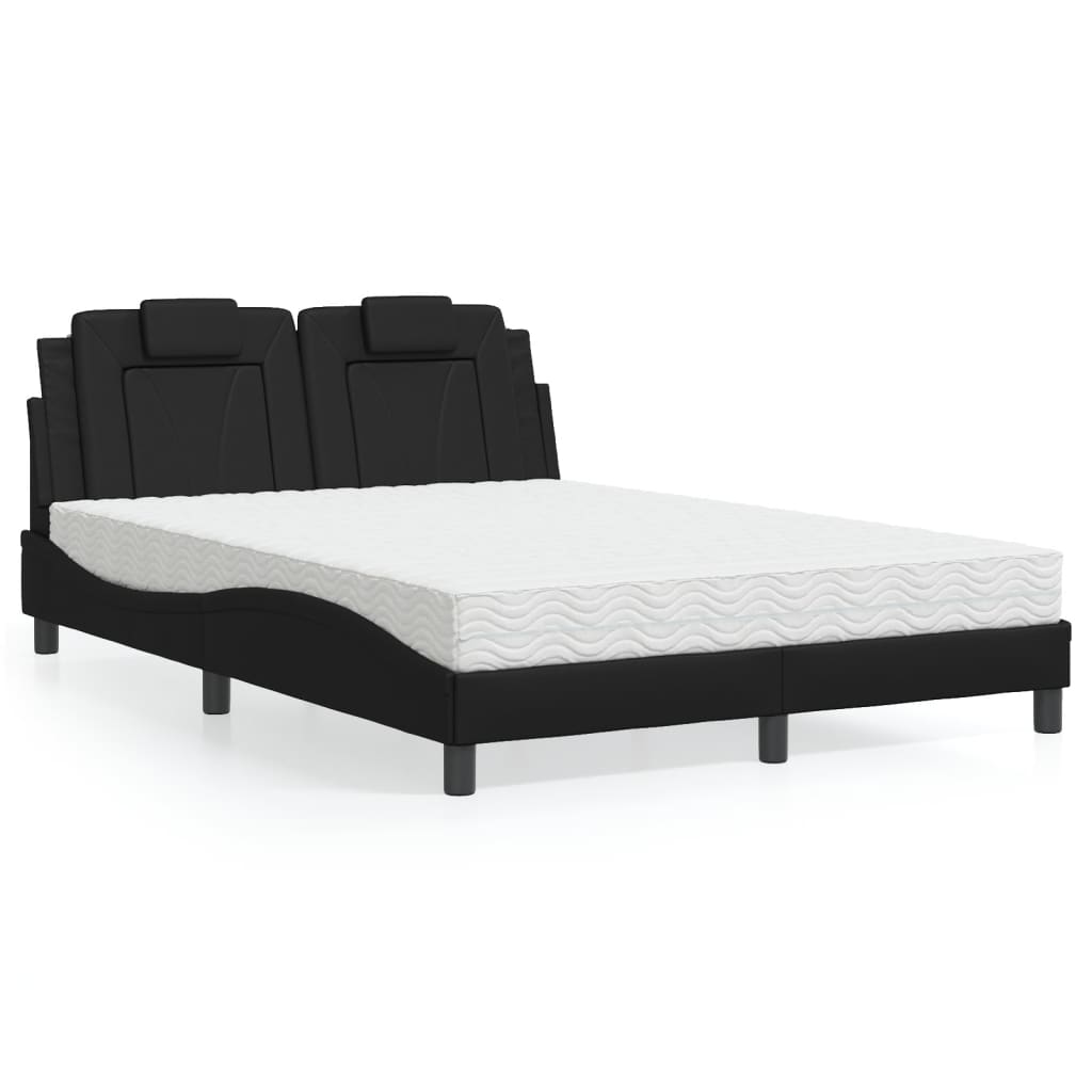 Letto con Materasso Nero 140x200 cm in Similpelle 3208796