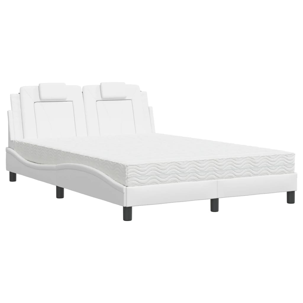 Letto con Materasso Bianco 140x200 cm in Similpelle 3208797