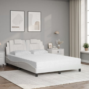 Letto con Materasso Bianco 140x200 cm in Similpelle 3208797