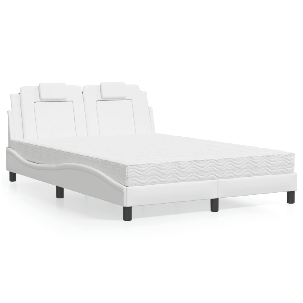 Letto con Materasso Bianco 140x200 cm in Similpelle 3208797