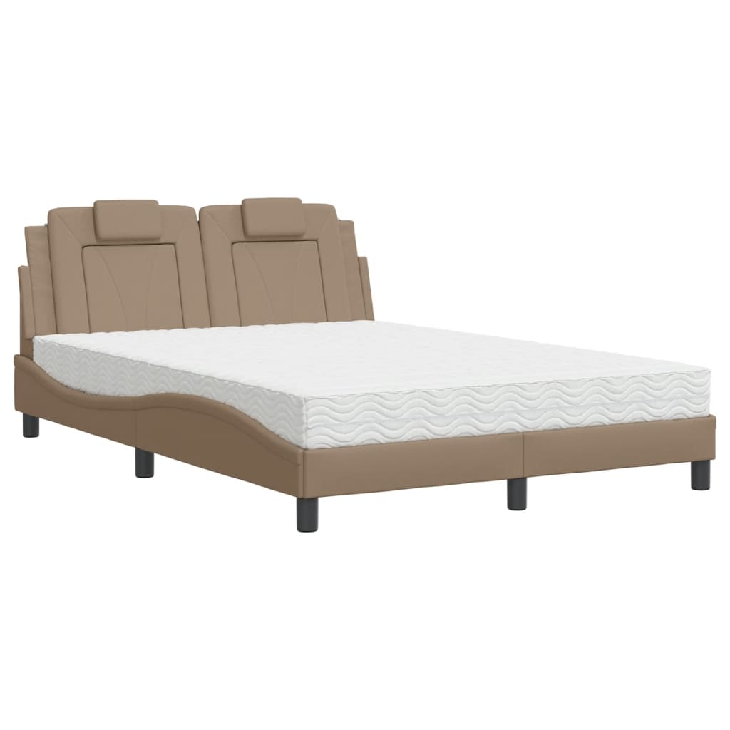 Letto con Materasso Cappuccino 140x200cm Similpelle 3208800